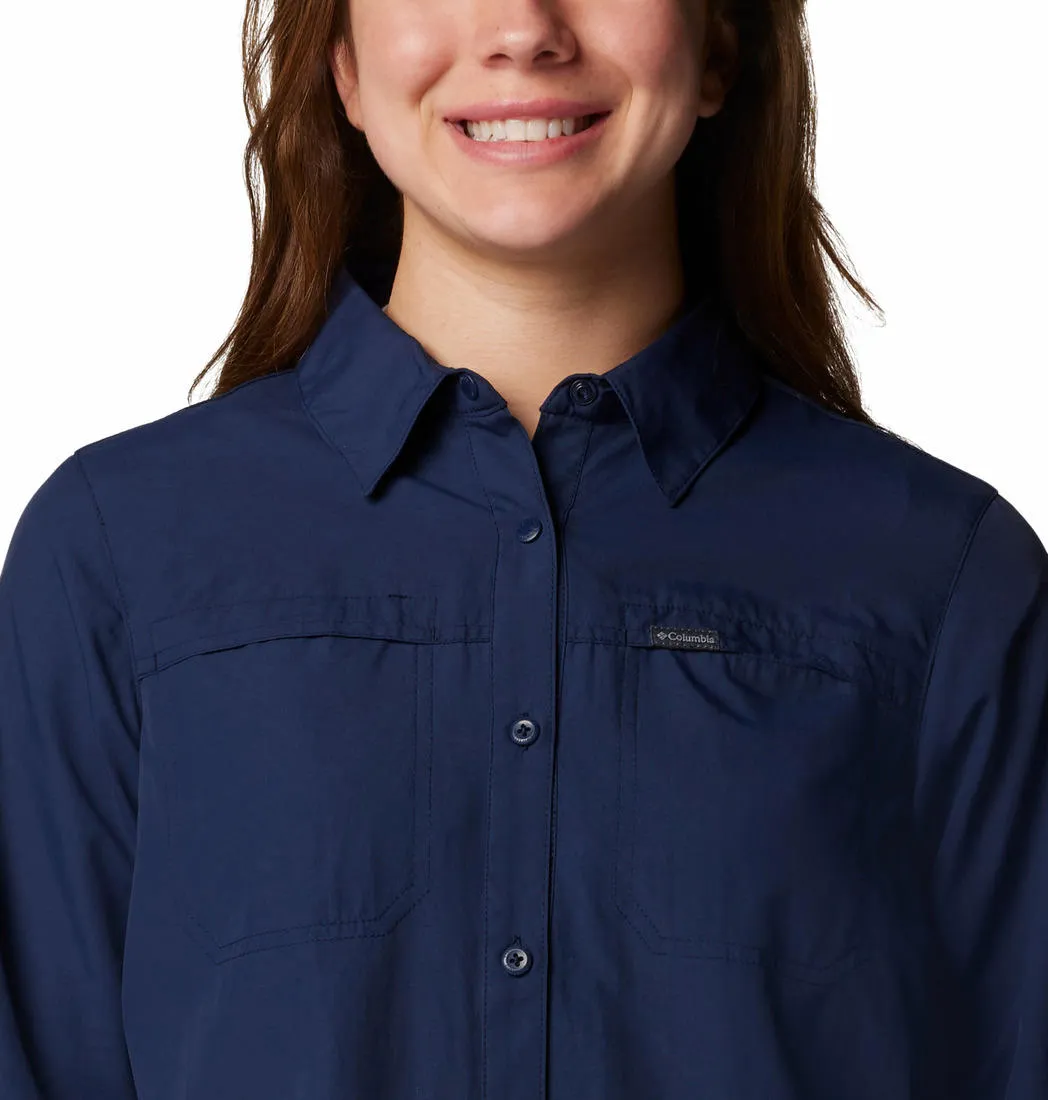 Columbia Women Blue Omni-Shade Silver Ridge 3.0 Long Sleeve Shirt