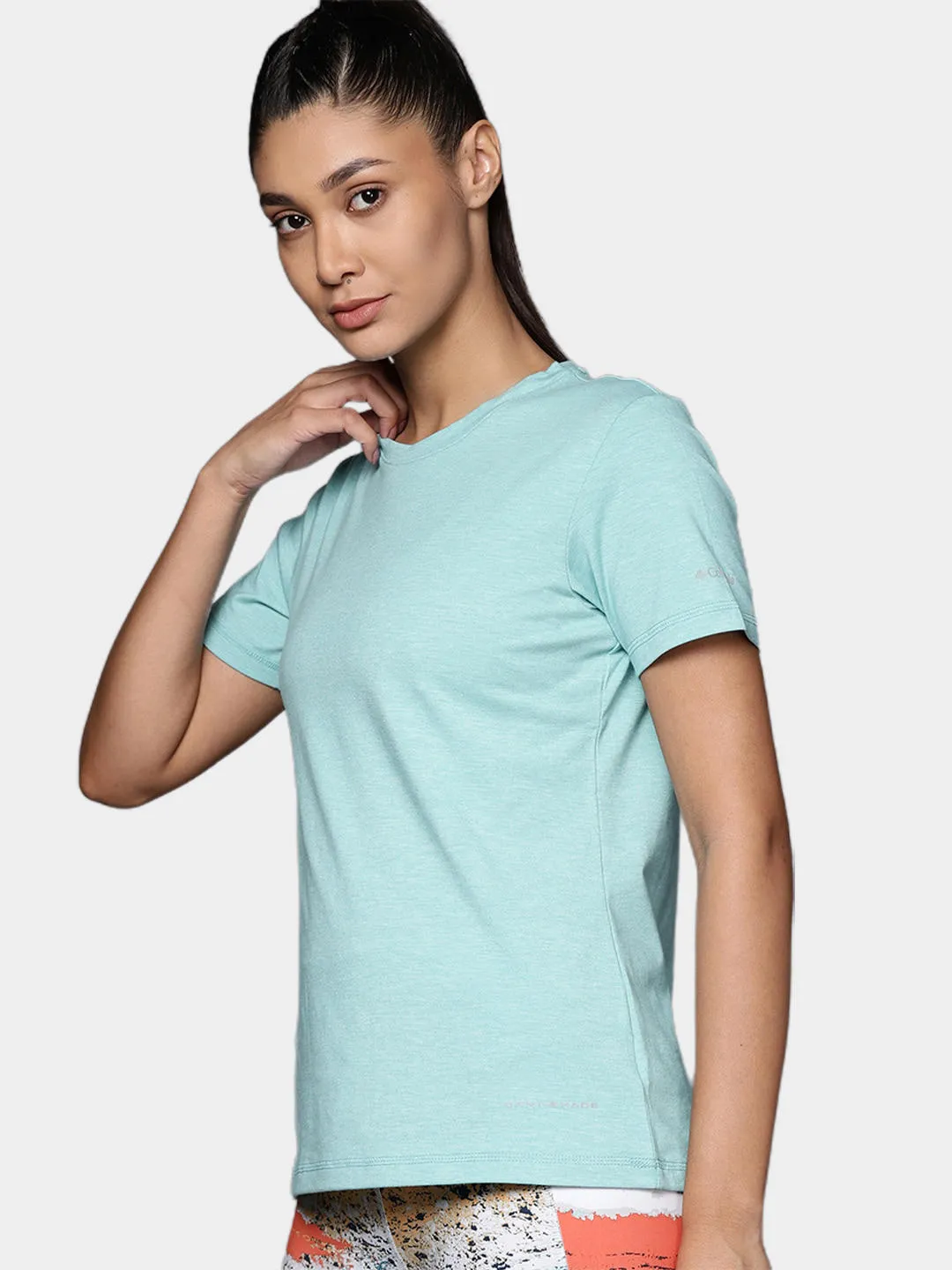 Columbia Women Blue Omni-Wick Sun Trek Tshirt