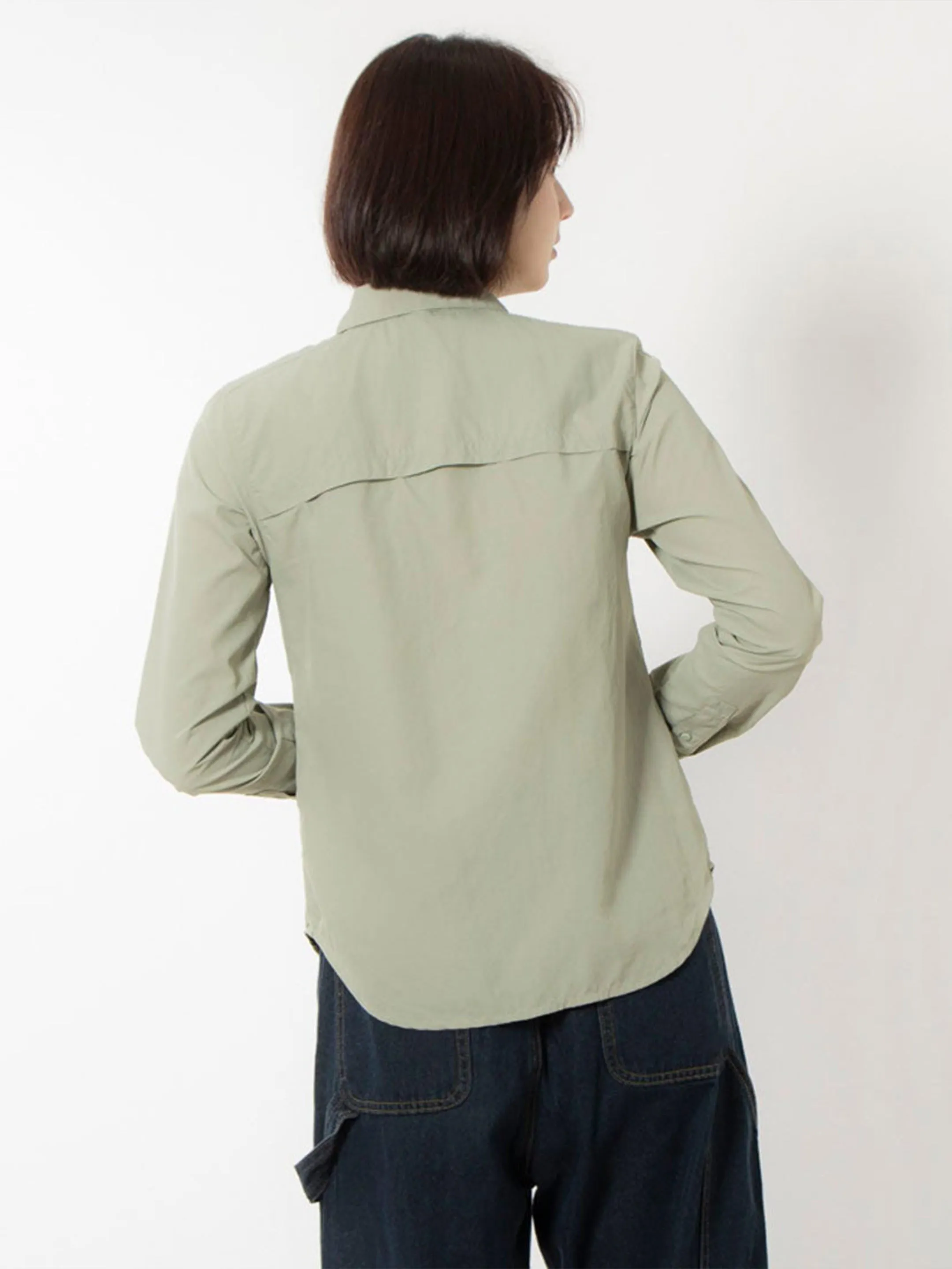 Columbia Women Green Omni-Shade Silver Ridge 3.0 Long Sleeve Shirt