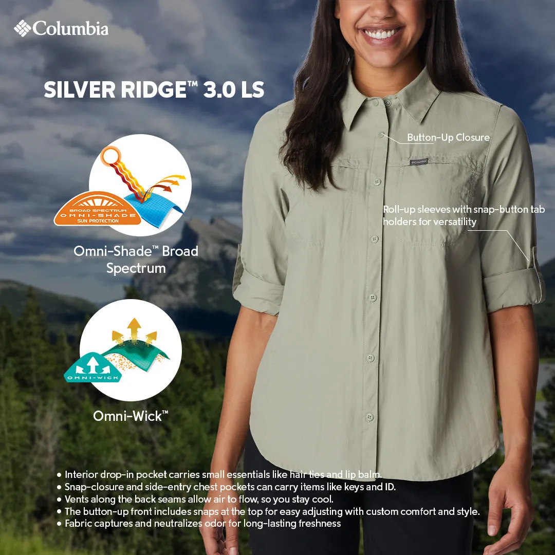 Columbia Women Green Omni-Shade Silver Ridge 3.0 Long Sleeve Shirt
