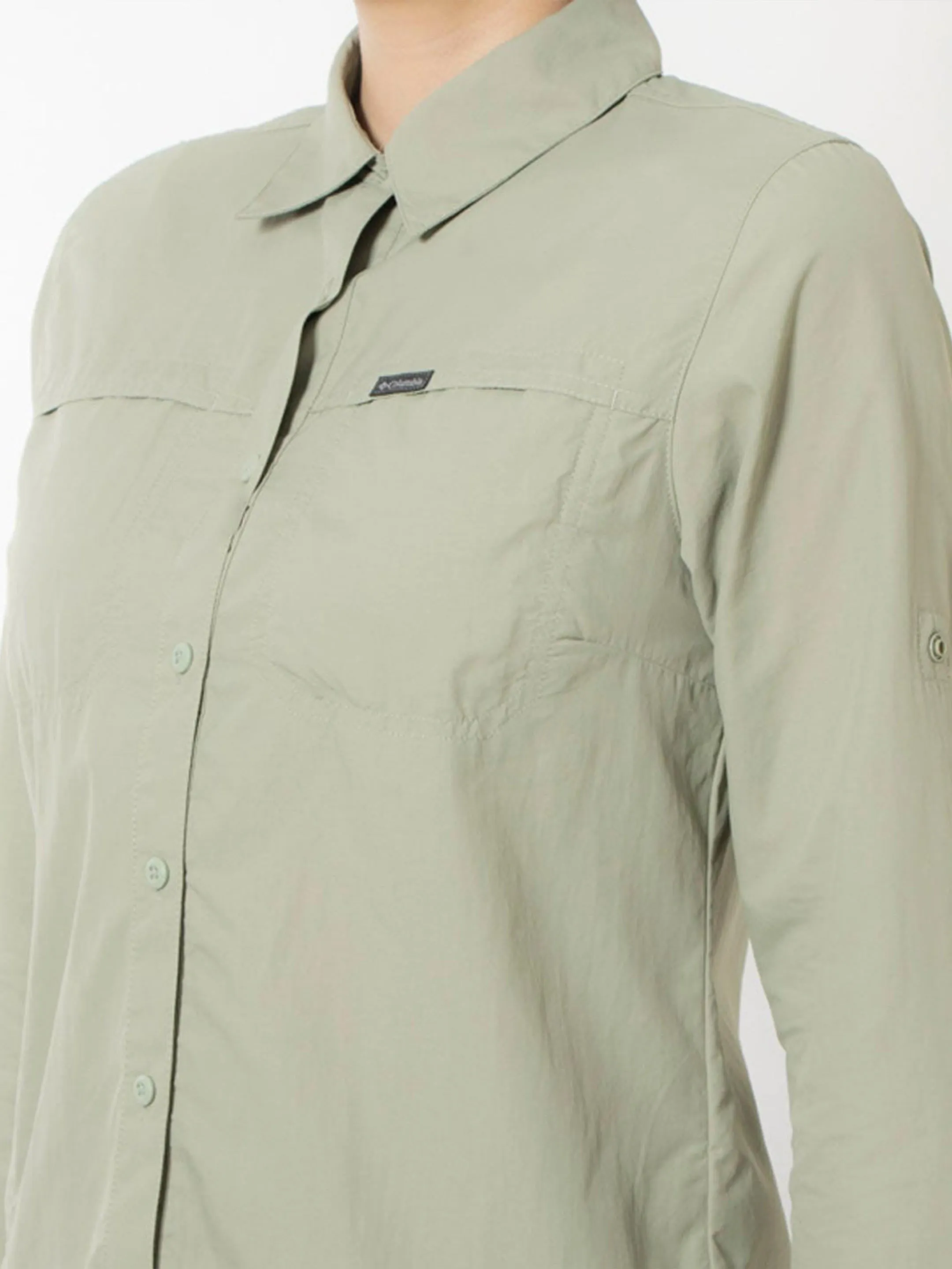 Columbia Women Green Omni-Shade Silver Ridge 3.0 Long Sleeve Shirt