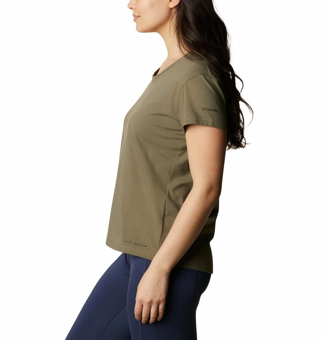Columbia Women Green Omni-Wick Sun Trek Tshirt