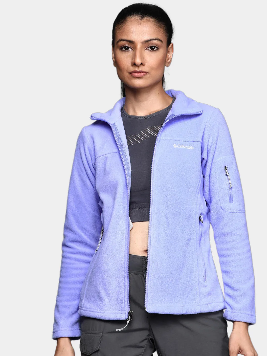 Columbia Women Purple Fast Trek II Fleece Jacket