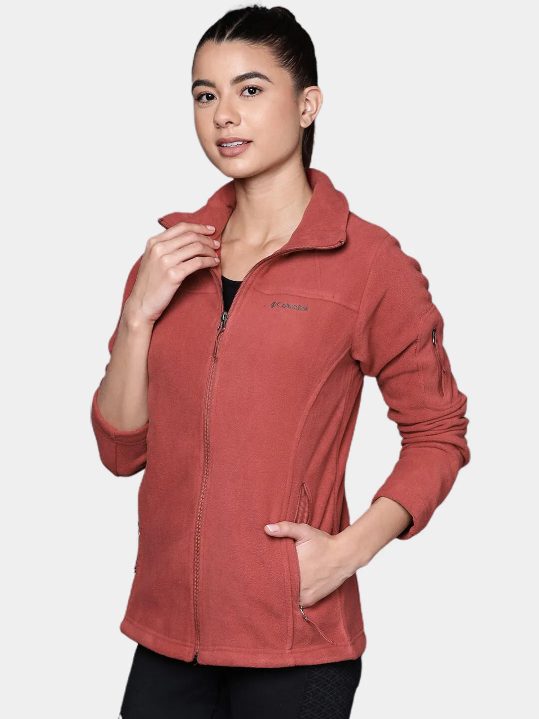 Columbia Women Red Fast Trek II Fleece Jacket