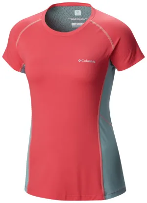 Columbia Women Red Freeze Degree III Short Sleeve Shirt