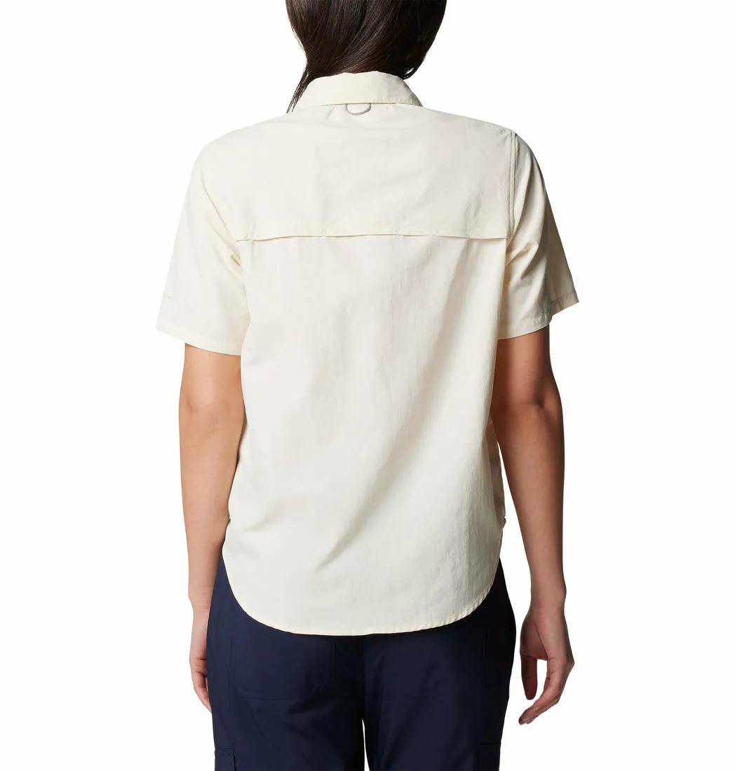 Columbia Women White Omni-Shade Silver Ridge 3.0 Short Sleeve Shirt