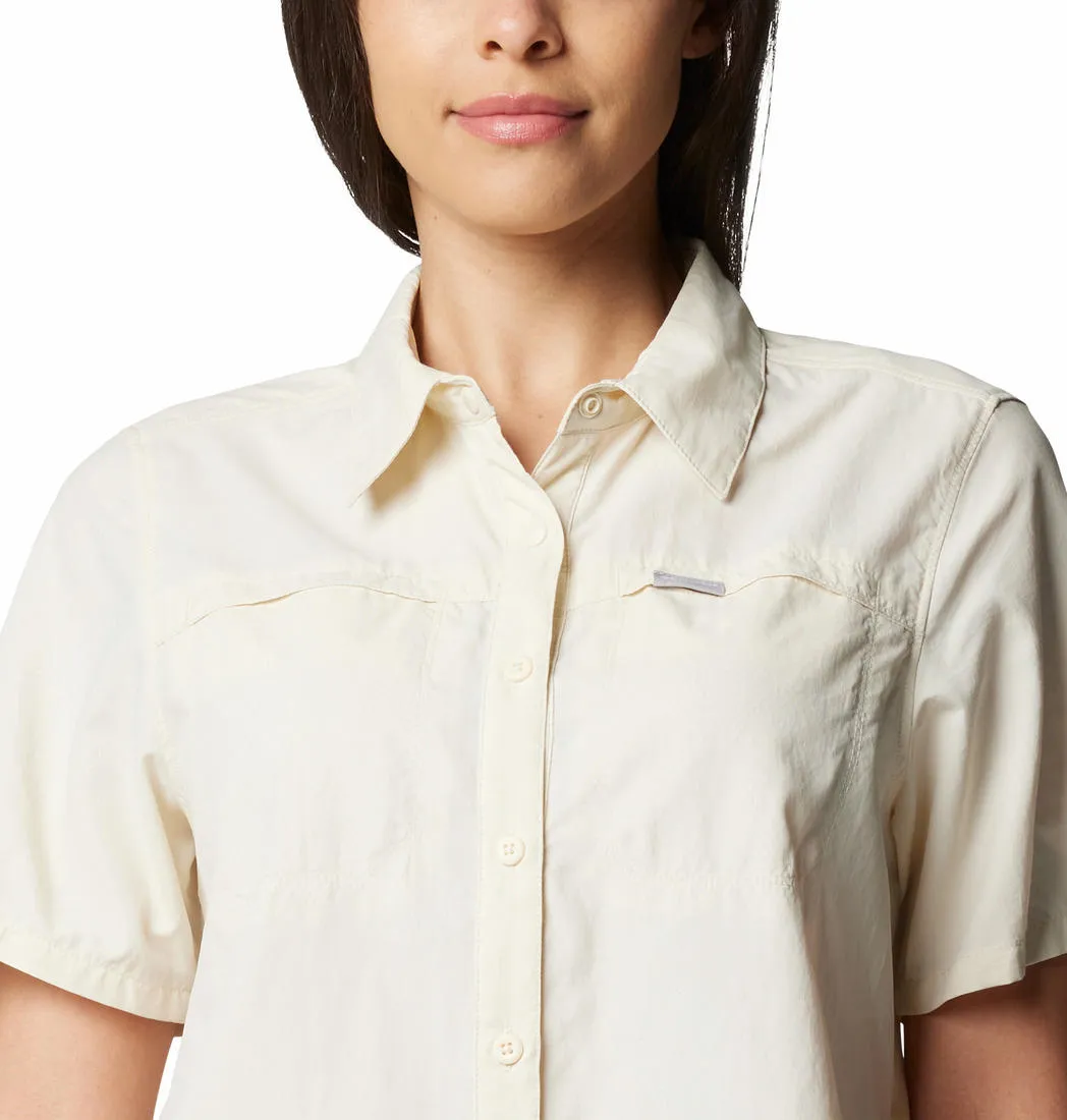 Columbia Women White Omni-Shade Silver Ridge 3.0 Short Sleeve Shirt