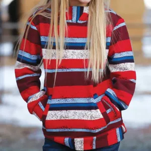 Cruel Girl Kids Multi Stripe Shirt With Hood
