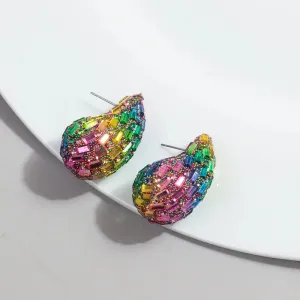 Faux Crystal Acrylic Chunky Waterdrop Hoop Earrings Anna Kay Co