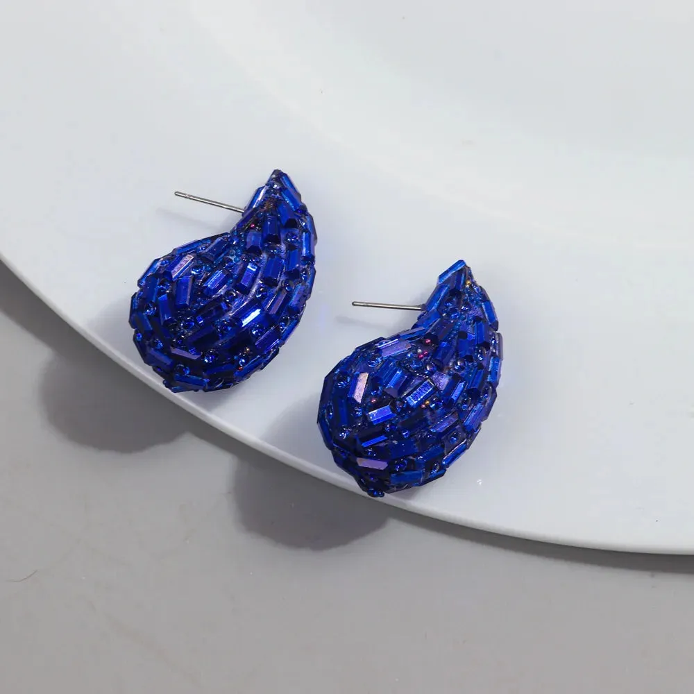 Faux Crystal Acrylic Chunky Waterdrop Hoop Earrings Anna Kay Co