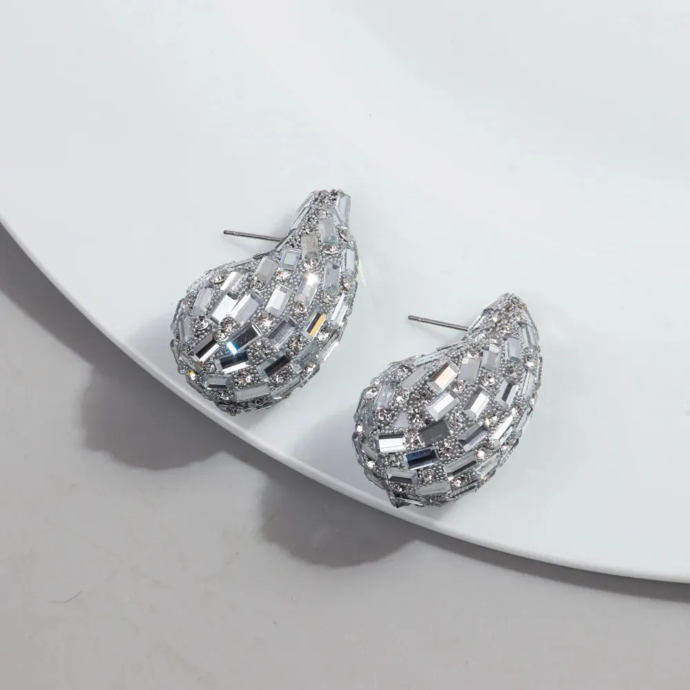 Faux Crystal Acrylic Chunky Waterdrop Hoop Earrings Anna Kay Co