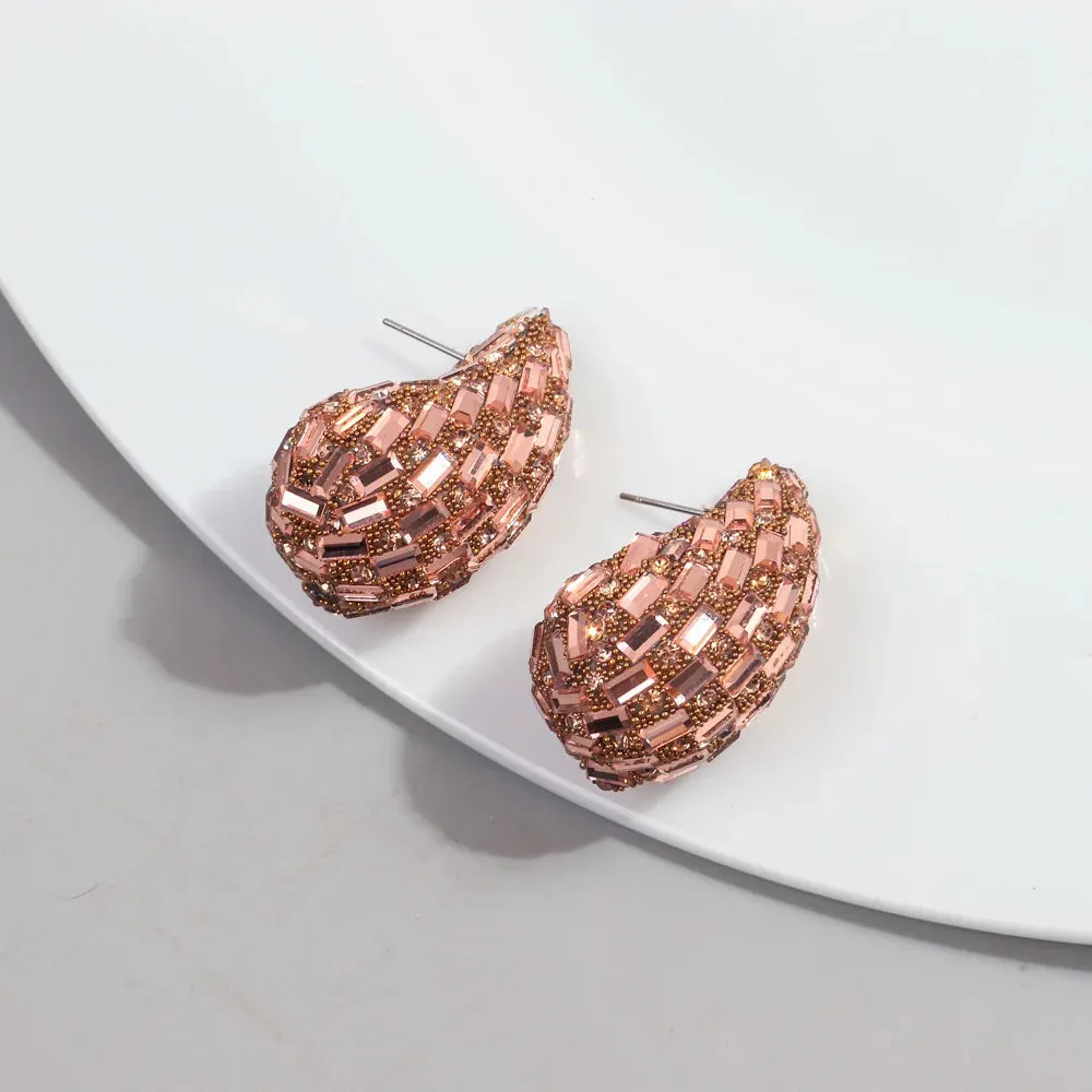 Faux Crystal Acrylic Chunky Waterdrop Hoop Earrings Anna Kay Co