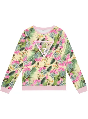 Floral Print Long Sleeve Jumper (7-16) Guess