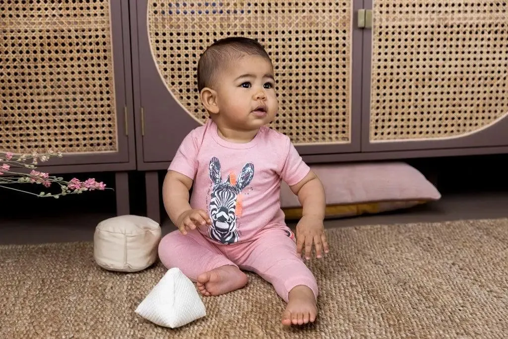Girls T-shirt Pink Zebra | Dirkje