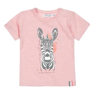 Girls T-shirt Pink Zebra | Dirkje
