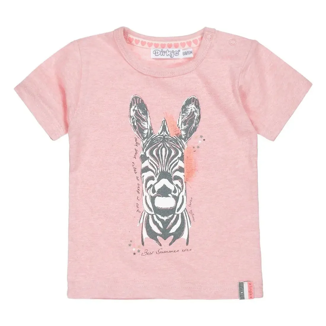 Girls T-shirt Pink Zebra | Dirkje