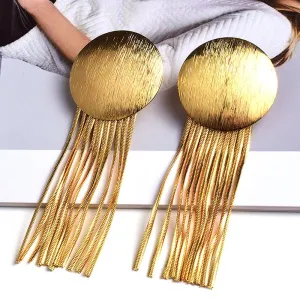 Gold Chain Tassel Earrings Anna Kay Co
