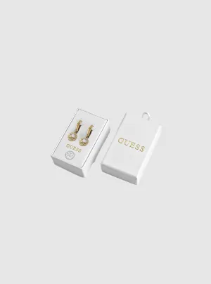 Gold Circle Crystal Earrings Guess