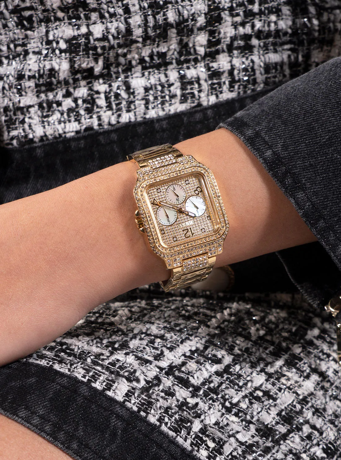 Gold Deco Glitz Watch Guess