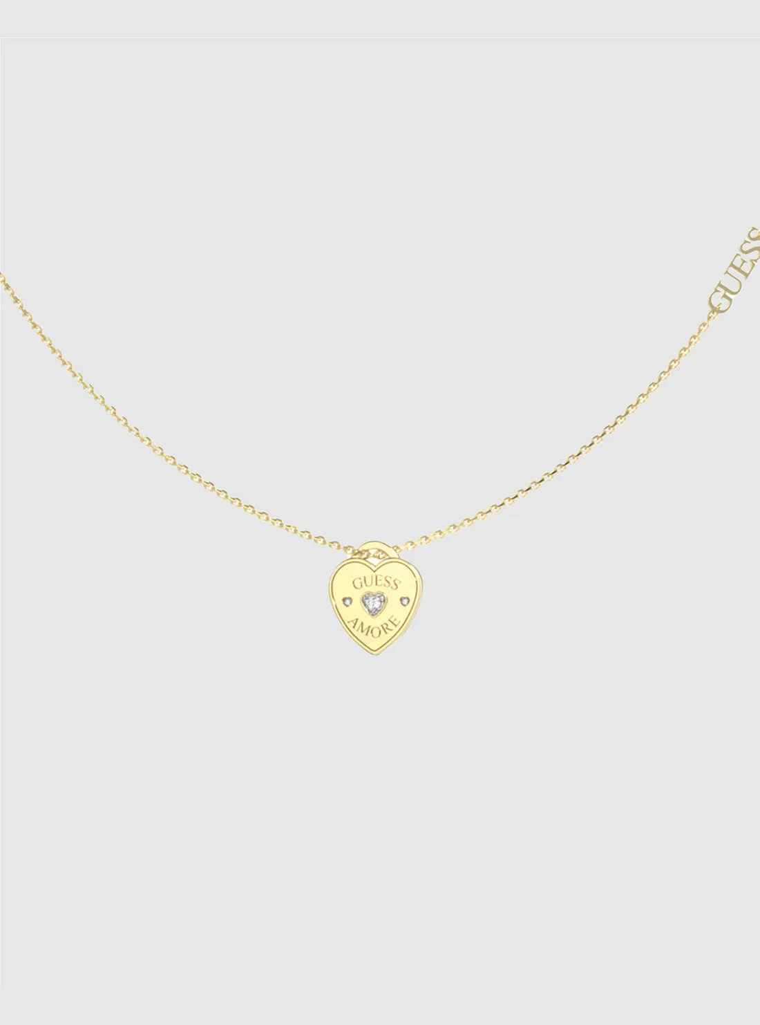 Gold Heart Charm Necklace Guess