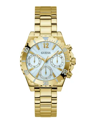 Gold Phoebe Blue Dial Link Watch Guess