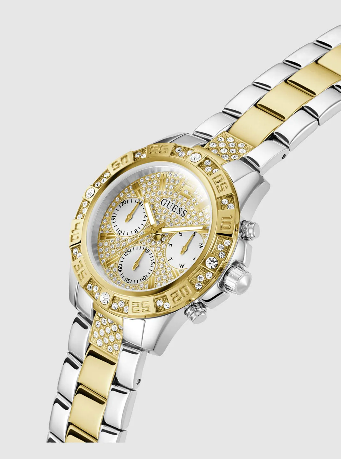 Gold Silver Majesty Link Watch Guess