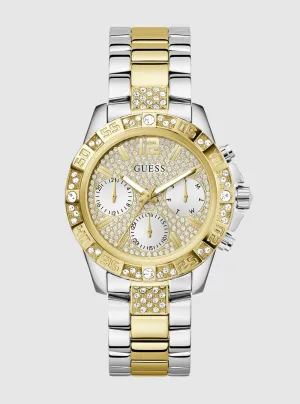 Gold Silver Majesty Link Watch Guess