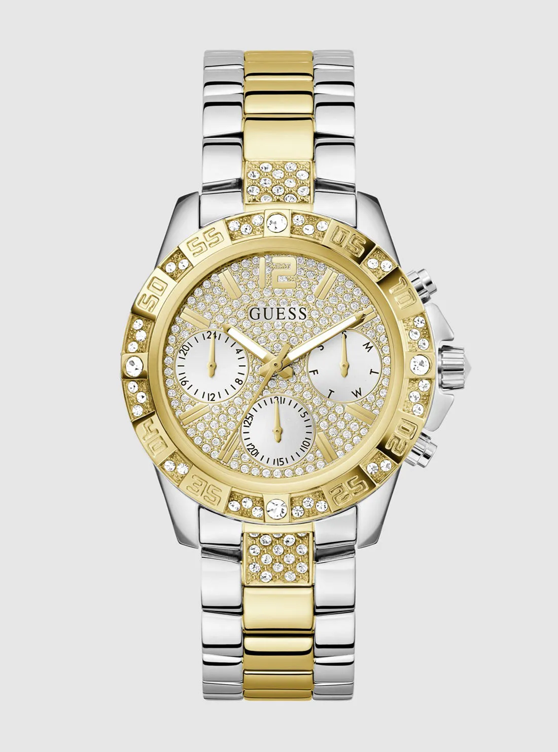 Gold Silver Majesty Link Watch Guess