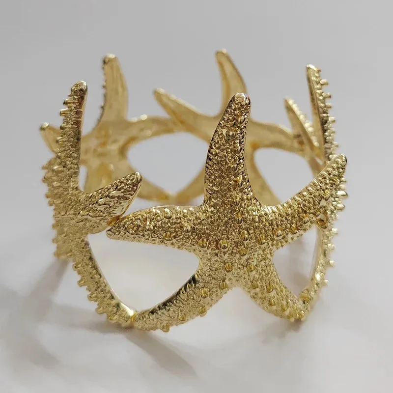 Golden Elastic Starfish Beach Bracelet Anna Kay Co
