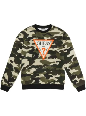 Green Camo Long Sleeve Jumper (7-16) Guess