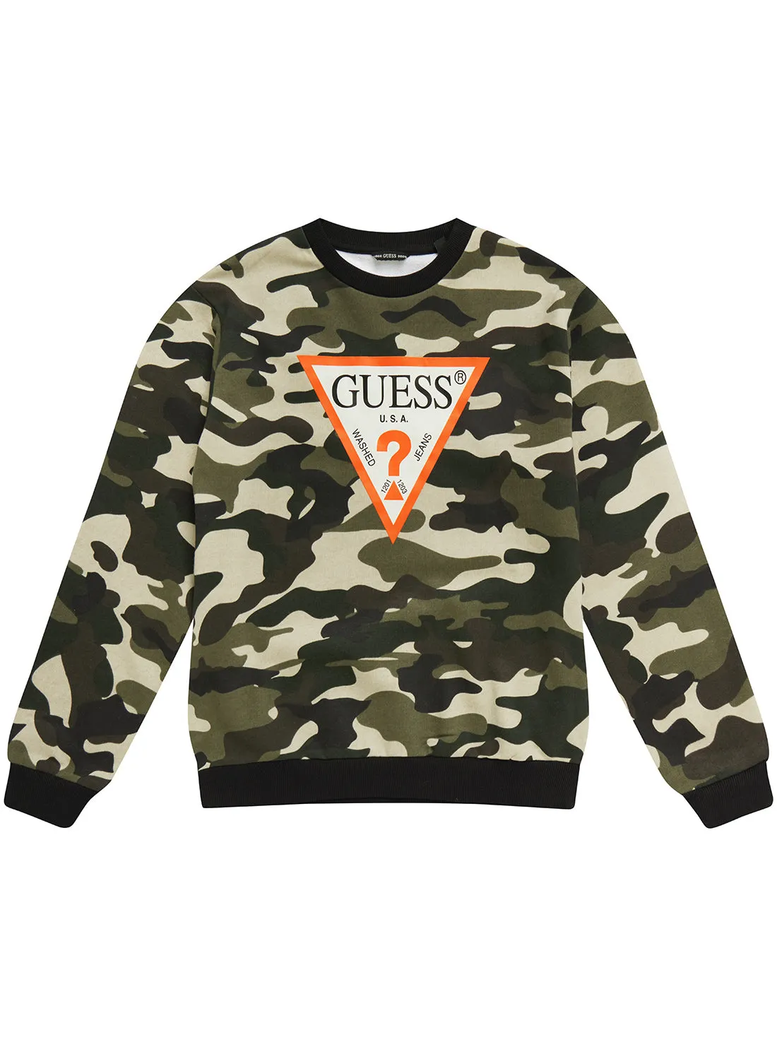 Green Camo Long Sleeve Jumper (7-16) Guess
