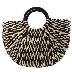 Half Straw Rattan Bag Anna Kay Co