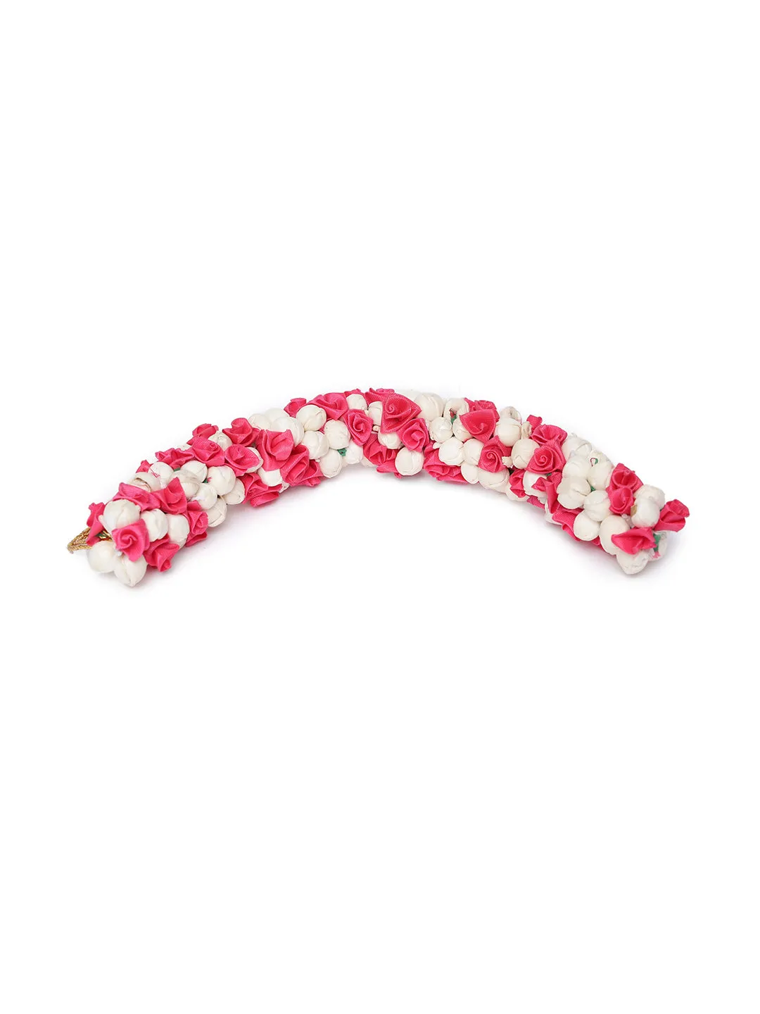 Handcrafted Red Rose And Mogra Bun Hair Accessory