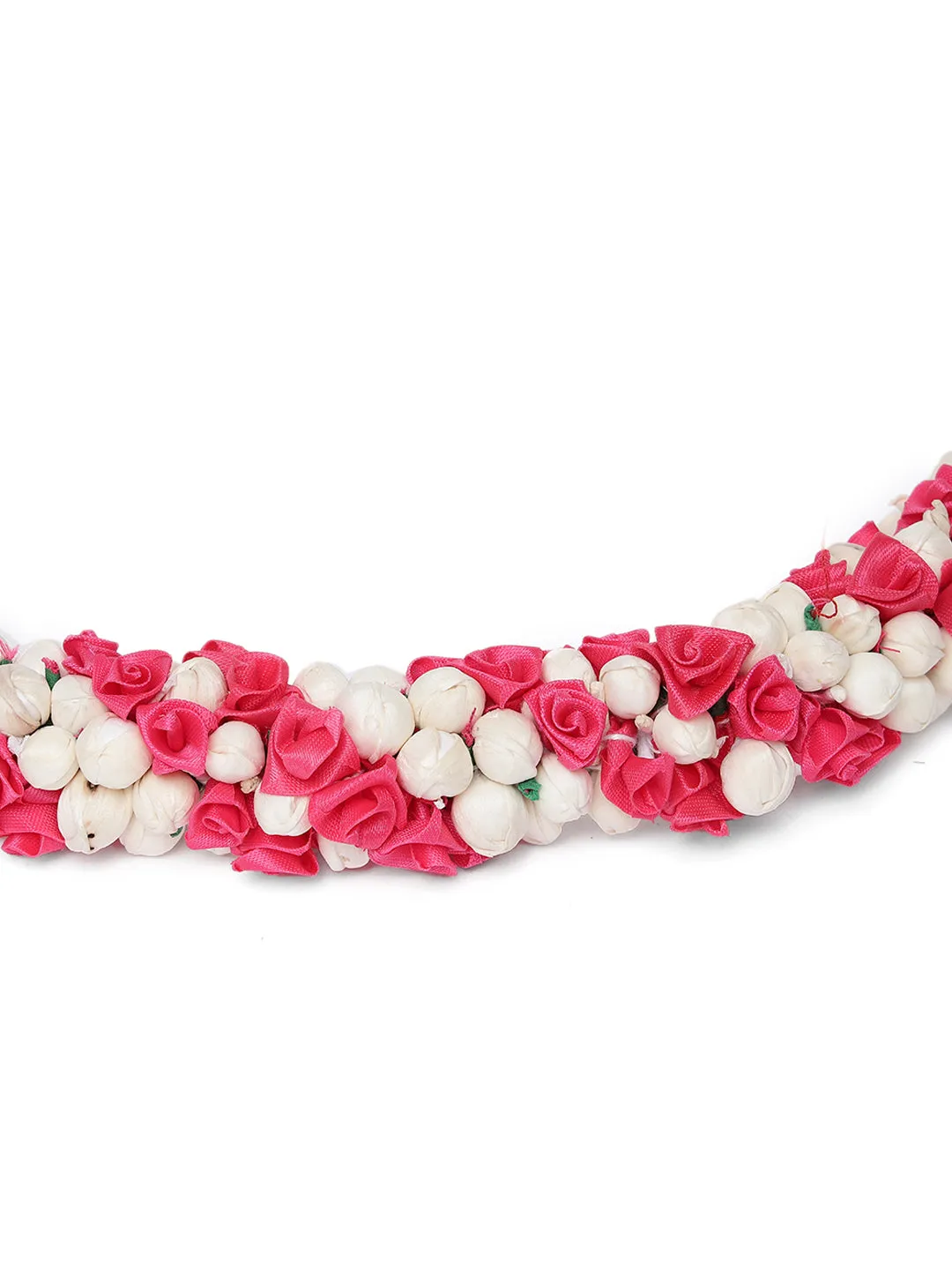 Handcrafted Red Rose And Mogra Bun Hair Accessory