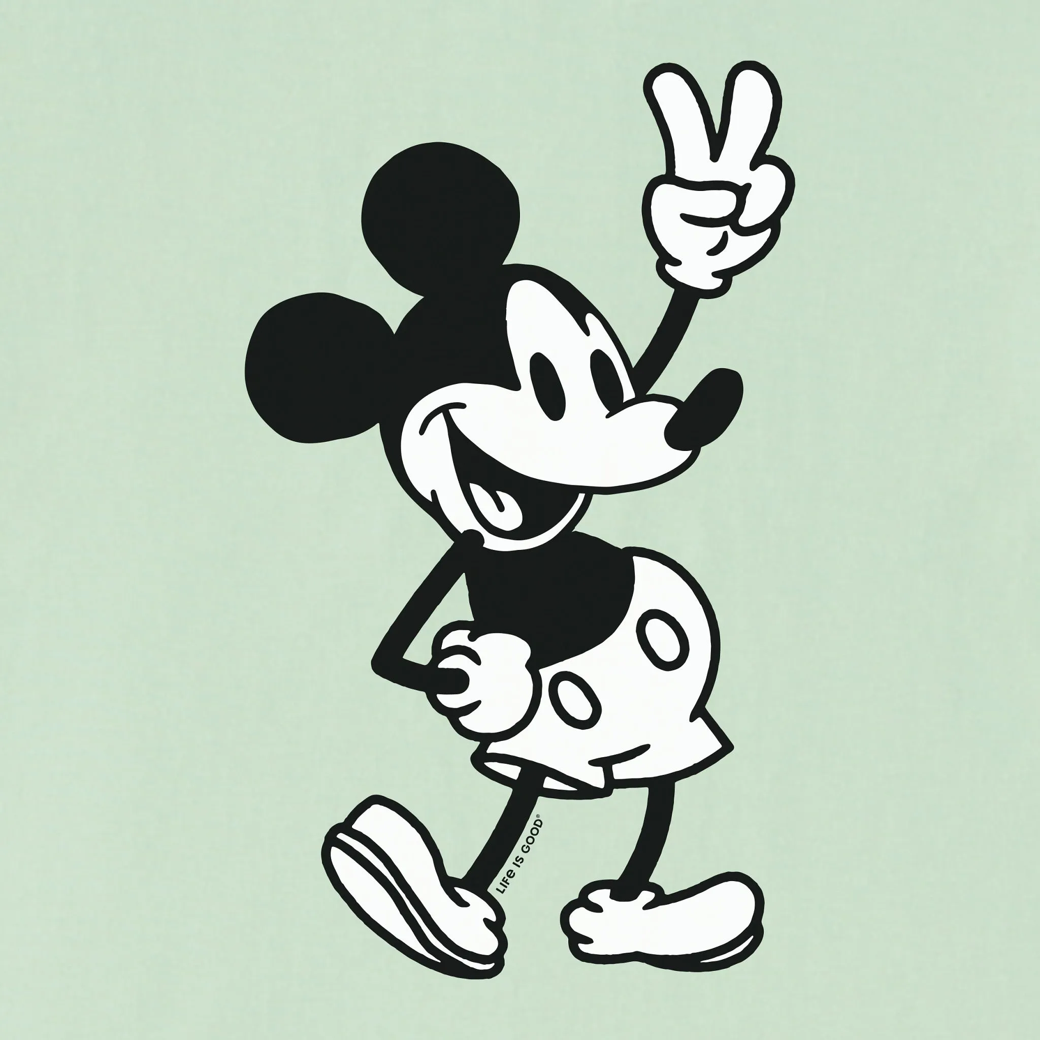 Infant Steamboat Willie Peace Long Sleeve Crusher Baby Bodysuit Life is Good