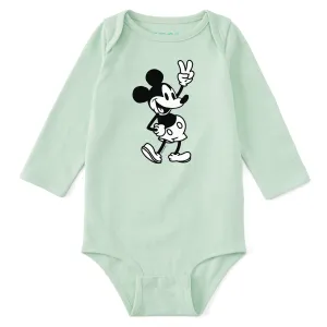 Infant Steamboat Willie Peace Long Sleeve Crusher Baby Bodysuit Life is Good