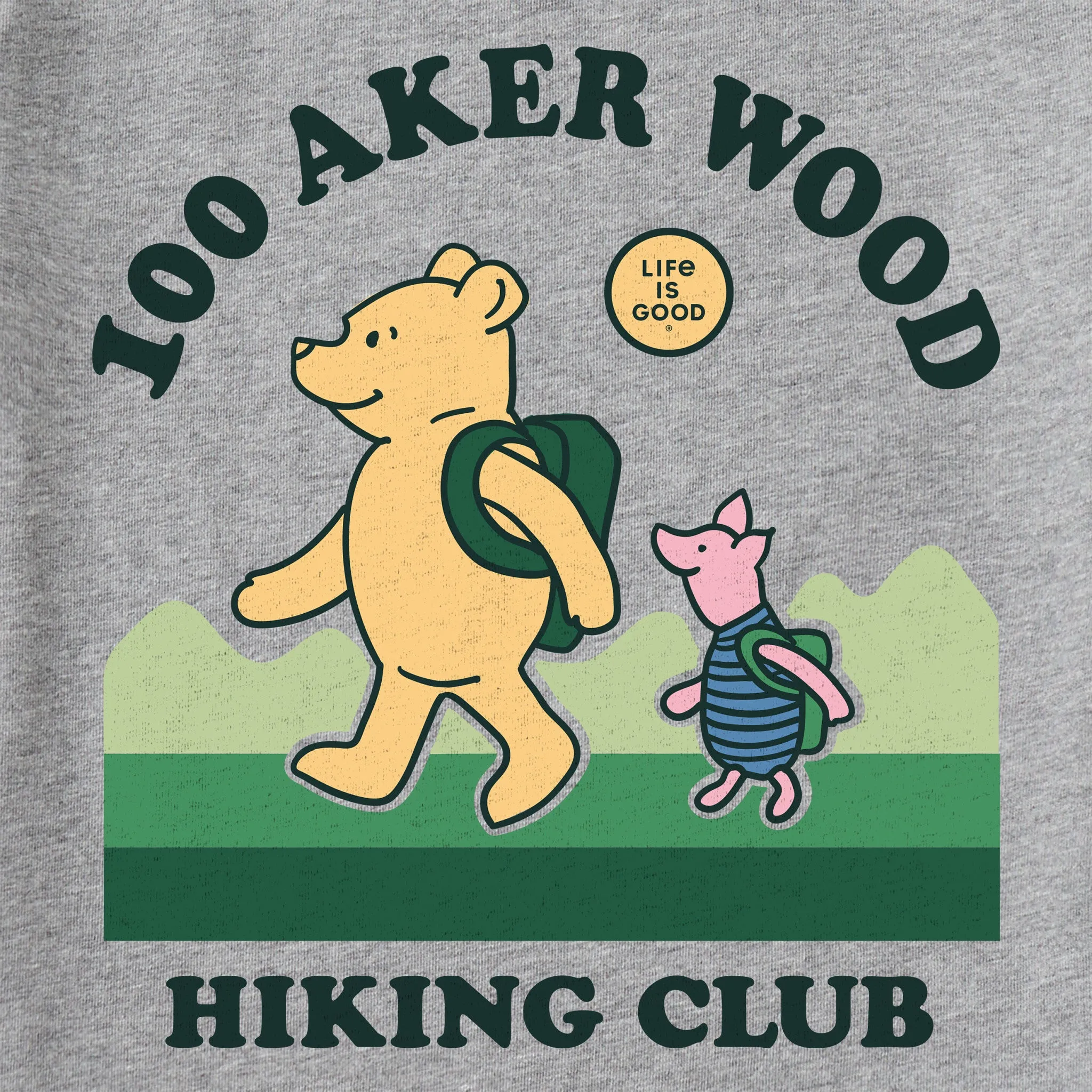 Kids 100 Aker Hiking Club Winnie Short Sleeve Crusher Tee Life is Good