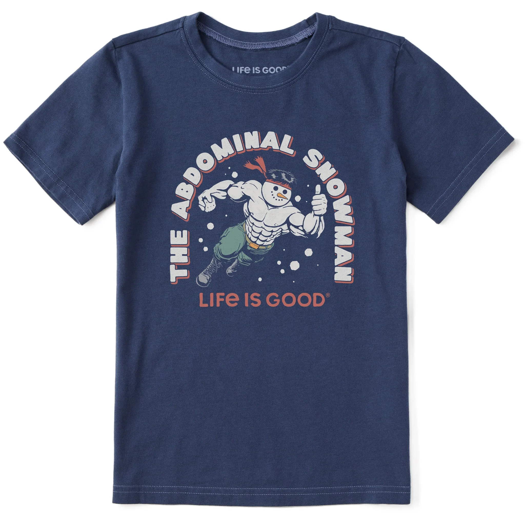 Kids Abdominal Snowman Action Hero Short Sleeve Crusher Tee Life is Good