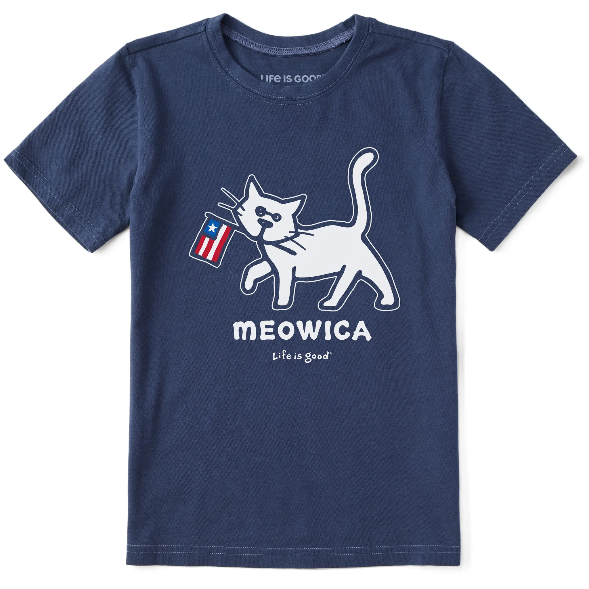 Kids Al Meowica Short Sleeve Crusher Tee Life is Good