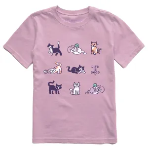 Kids Al the Cat Grid Short Sleeve Crusher Tee Life is Good