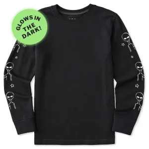 Kids Alien Peace Out Long Sleeve Crusher Tee Life is Good