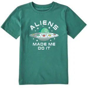 Kids Aliens Made Me Do It Short Sleeve Crusher Tee Life is Good
