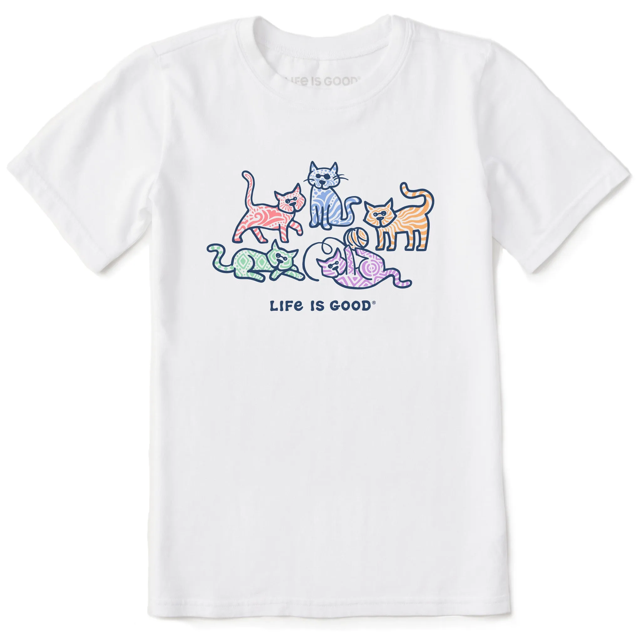 Kids Al's w Patterns Short Sleeve Crusher Tee Life is Good