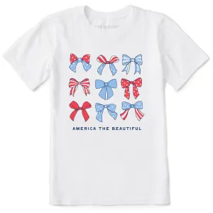 Kids America the Beautiful Bows Short Sleeve Crusher Tee Life is Good