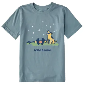 Kids Awesome Short Sleeve Crusher Tee Life is Good