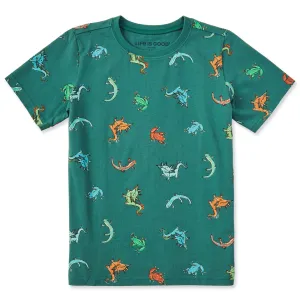Kids Axolotl and Amphibians Pattern Short Sleeve Crusher Tee Life is Good