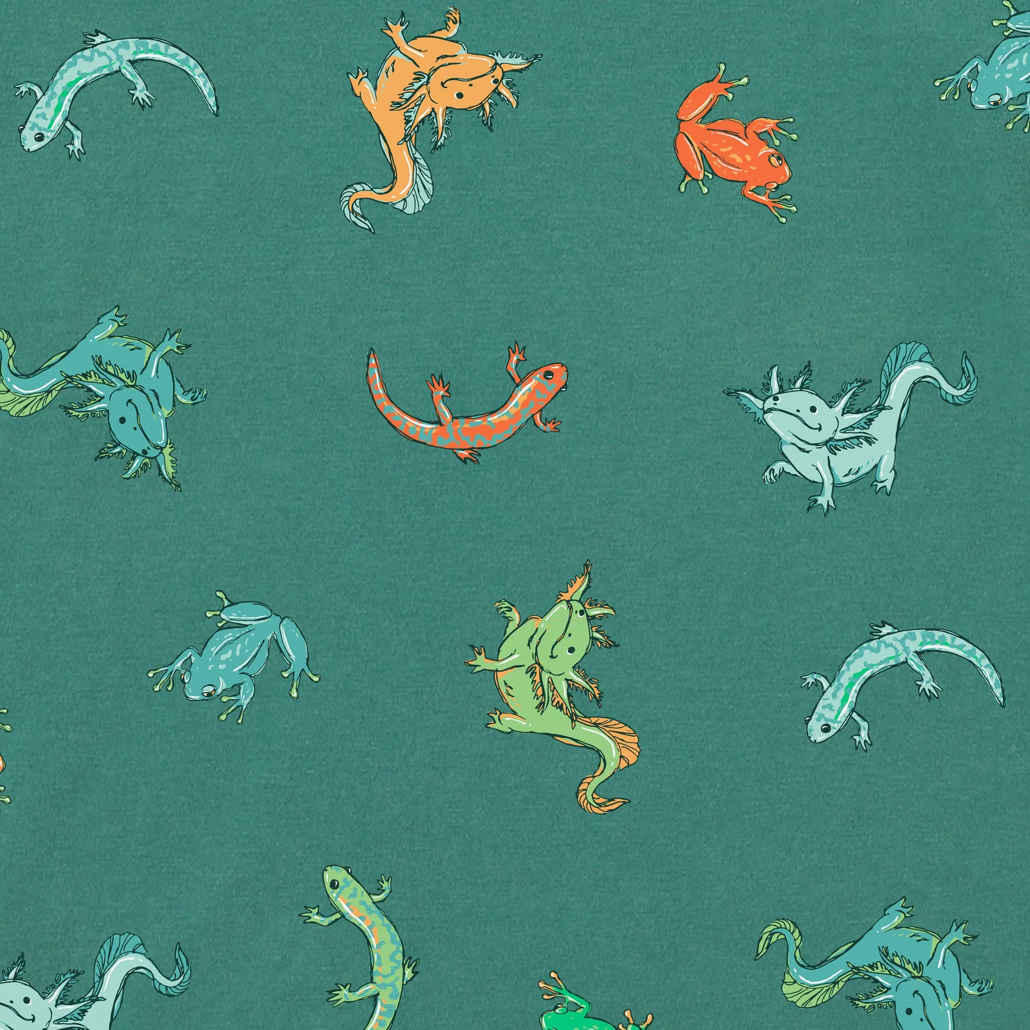 Kids Axolotl and Amphibians Pattern Short Sleeve Crusher Tee Life is Good