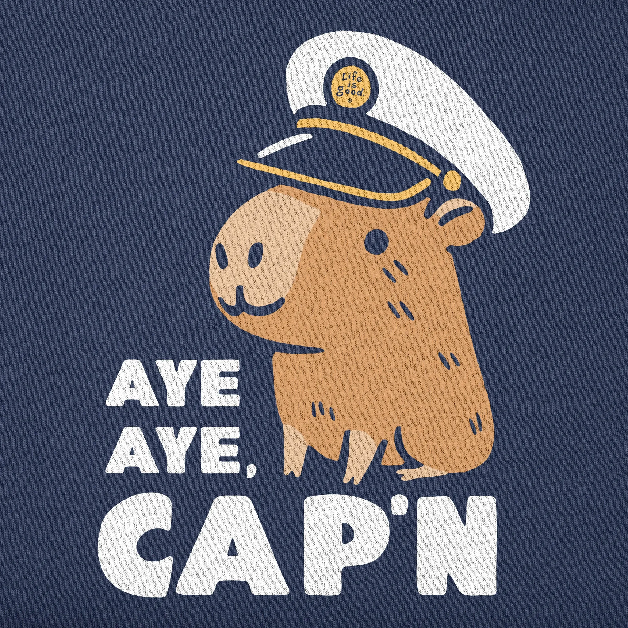 Kids Aye Aye Cap'n Capybara Short Sleeve Crusher Tee Life is Good