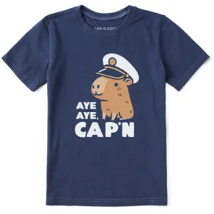 Kids Aye Aye Cap'n Capybara Short Sleeve Crusher Tee Life is Good