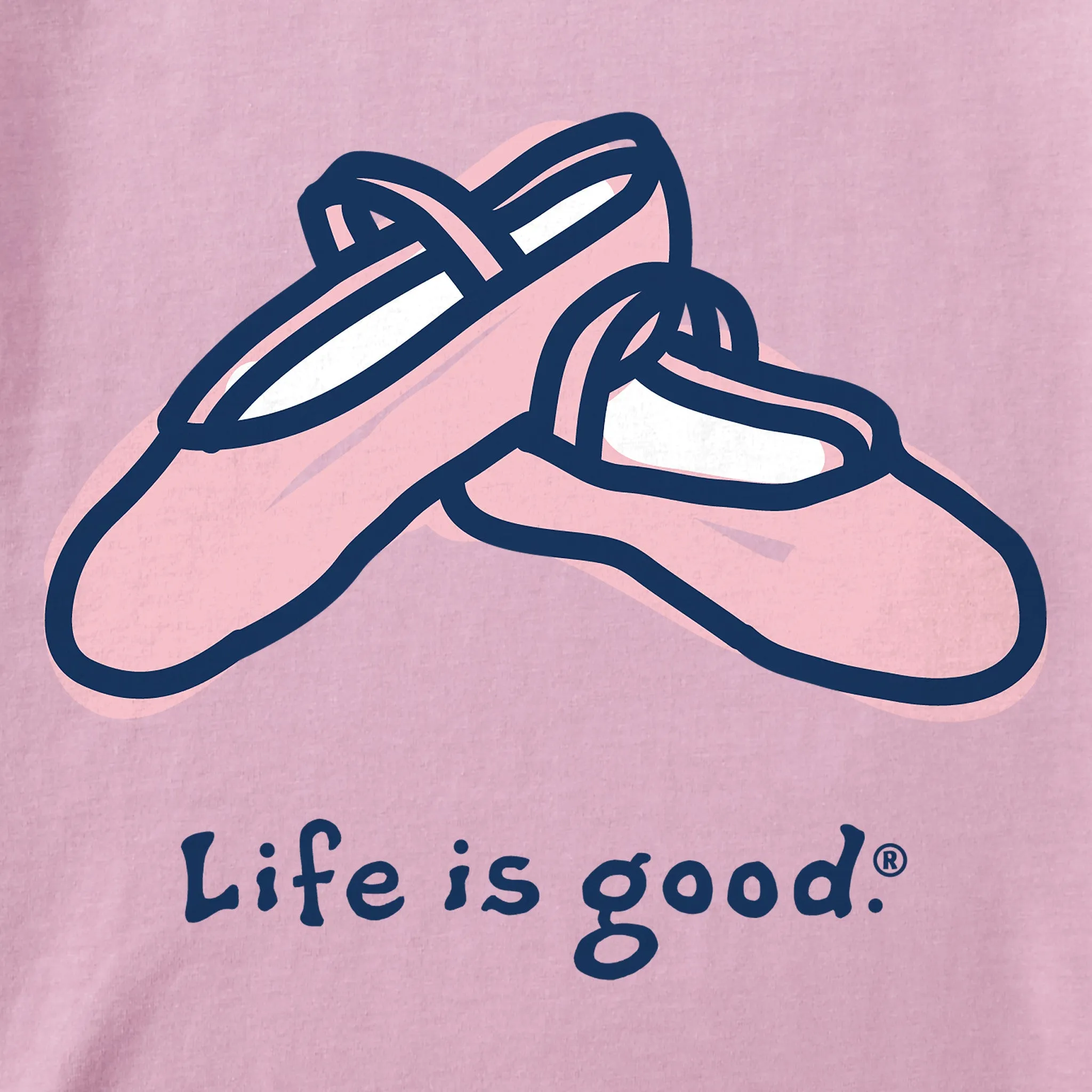 Kids Ballet Slippers Short Sleeve Crusher Tee Life is Good